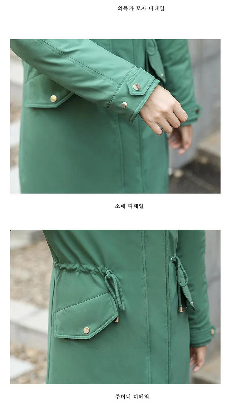 Sweet lady style large women rex rabbit fur liner fur coat long paragraph detachable fur collar women's jacket cotton clothing