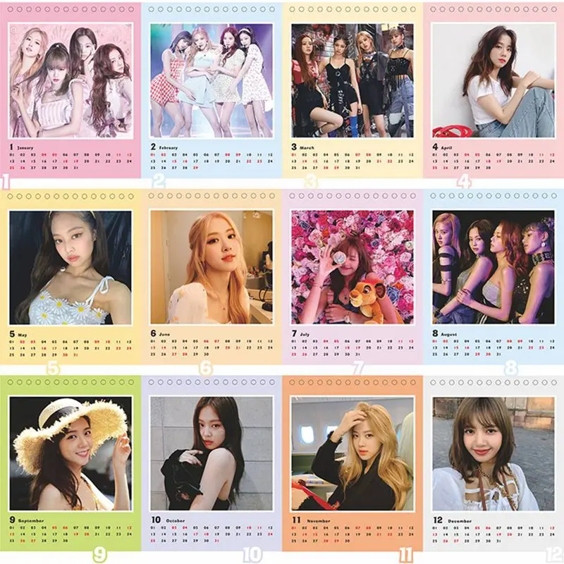 BLACKPINK EXO Desktop Stereo Calendar Poster Map Of The Soul Persona Concept Glossy Calendar Poster Home Decoration