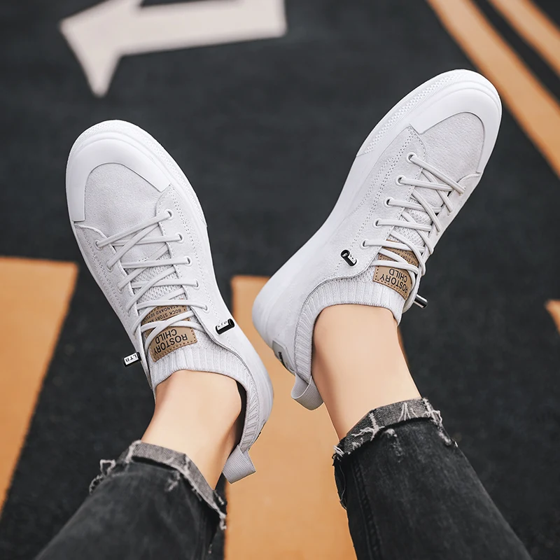 Man Leather Shoes outdoor breathable Fashion Casual Shoes Male Spring Autumn Sneakers Men's Walking Footwear White Shoes men Man Leather Shoes outdoor breathable Fashion Casual Shoes Male Spring Autumn Sneakers Men's Walking Footwear White Shoes men