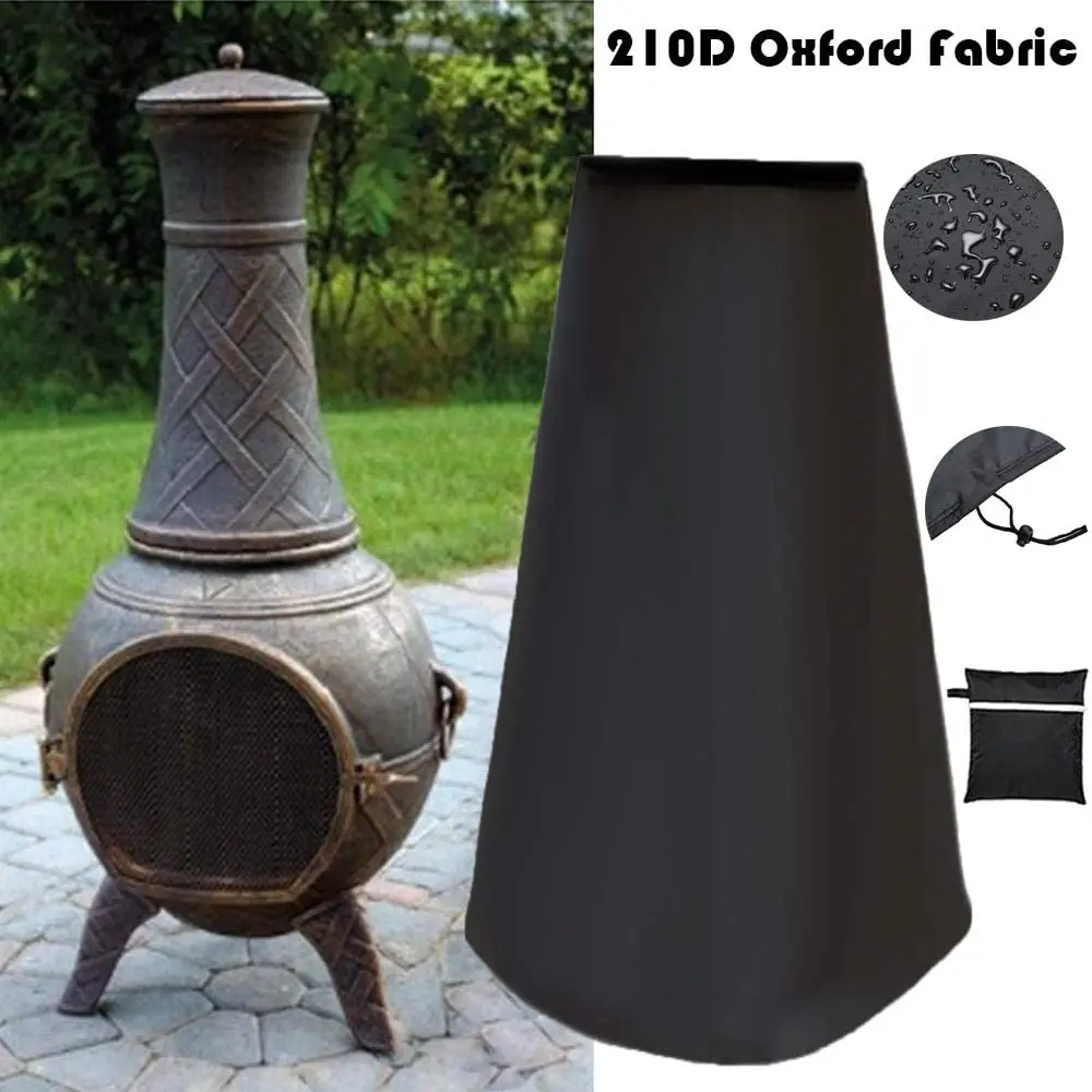 Outdoor Chiminea Cover Waterproof 210D Durable Oxford Garden Heater UV Protective Chimney Fire Pit Large | Дом и сад