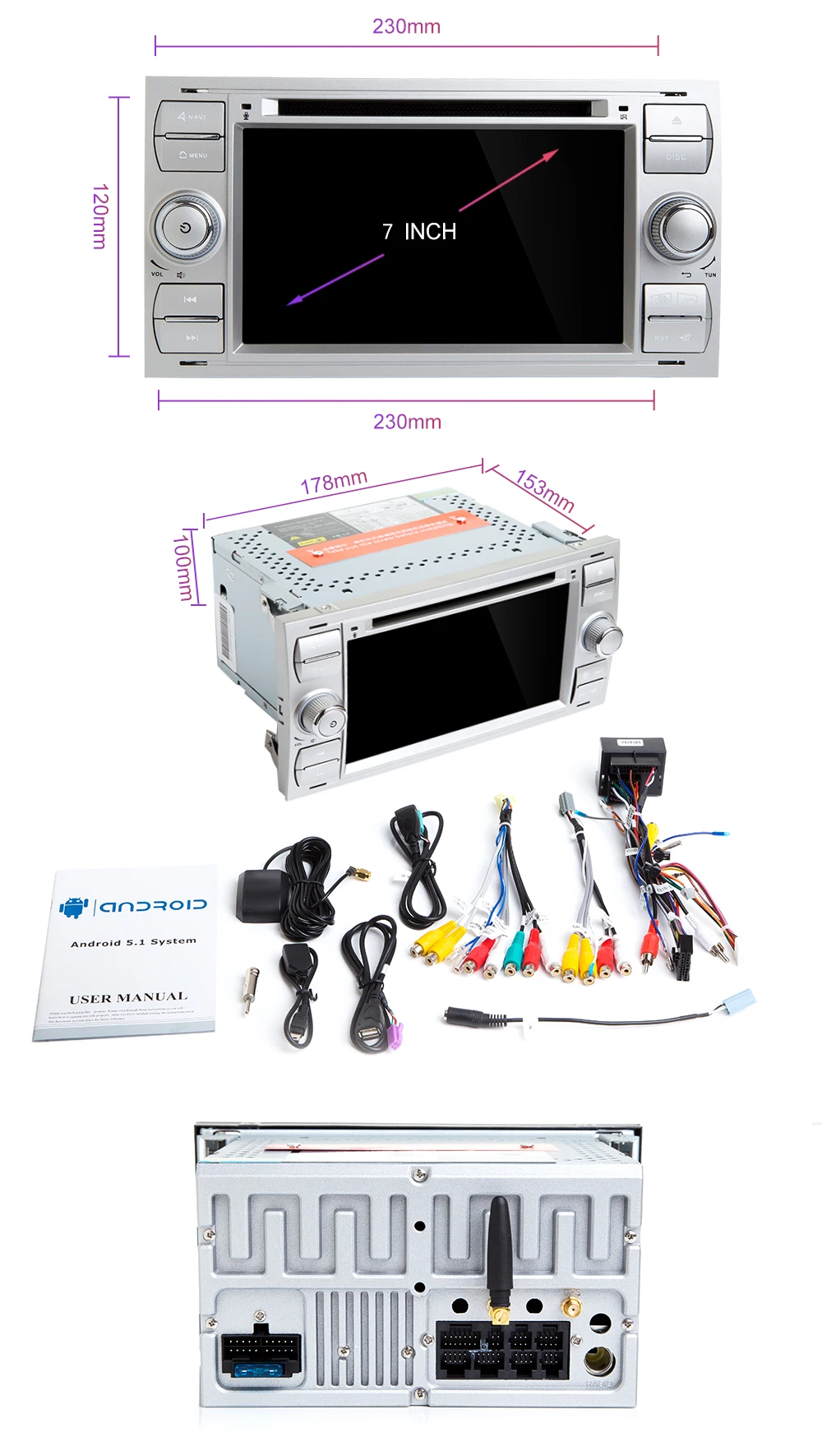 Cheap 2din Android 9 Car Radio Multimedia For Ford Focus 2 3 mk2 Mondeo 4 Kuga Fiesta Transit Connect S-C MAXGPS Navigation head unit 22
