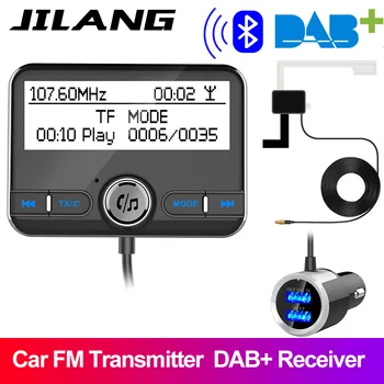 

Jilang Car DAB Radio Receiver Tuner FM Transmitter Plug-and-Play DAB+ Adaptor aux bluetooth TF card USB Charger 5V/2.1A QC3.0