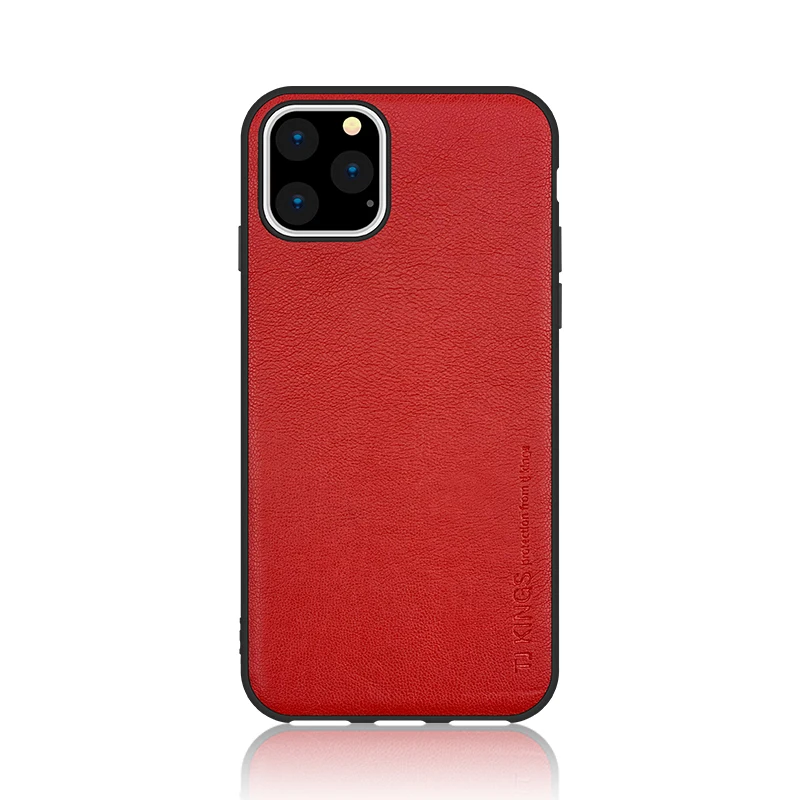 Bonola чехол из овчины для iPhone 11Pro Max/11Pro/высотой 11 см Класс из натуральной кожи чехол для iPhone X/Xr/XsMax/Xs прикрепляющийся к крышка - Цвет: iP 11 Pro Max Red