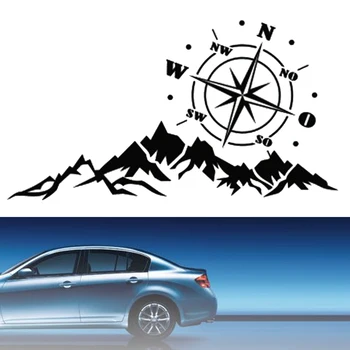 

56x30CM Car Sticker Universal Compass Navigation Mountain Decal Waterproof