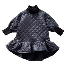 Одежда для маленьких девочек; Осень-зима г.; детская одежда в клетку с длинными рукавами и оборками; платье