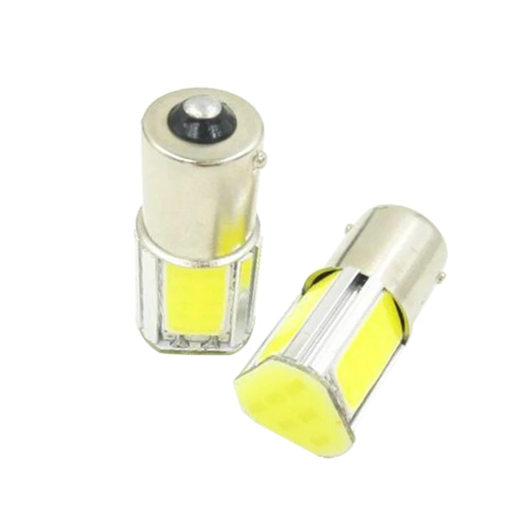 2x High Power Cool White 1156 Ba15s 4 COB LED Car Turn Signal Rear Lights Bulbs Lamps DC 12V