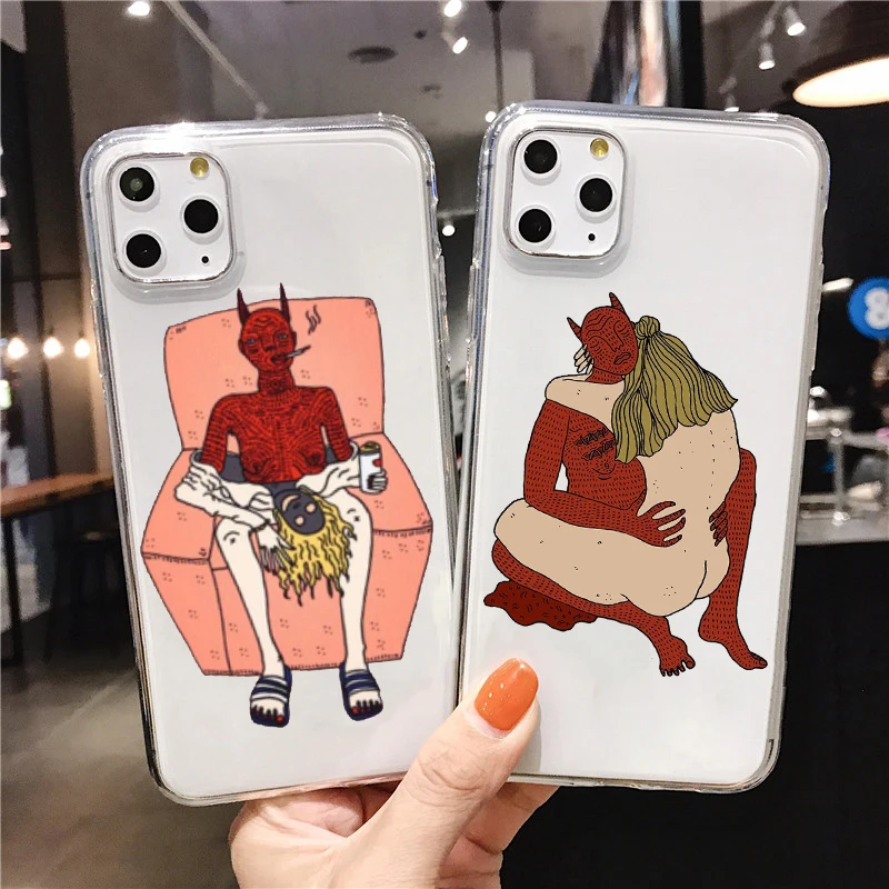 Polly Nor художественный Мягкий силиконовый чехол для телефона для iPhone 11 PRO MAX 5 SE x 6 7 8 Plus X XS MAX XR эстетический женский чехол дьявола