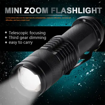 

Torch LED Flashlight SuperBright Durable XML T6 3W Cycling Climbing Hiking Zoom Flashlight Outdoor Sporting Camping Black