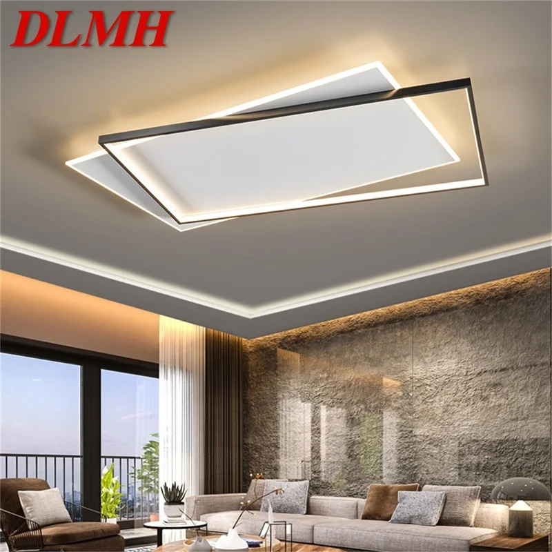 

DLMH Nordic Ceiling Light Contemporary Rectangle Lamp Fixtures LED 3 Colors Home For Living Dining Room