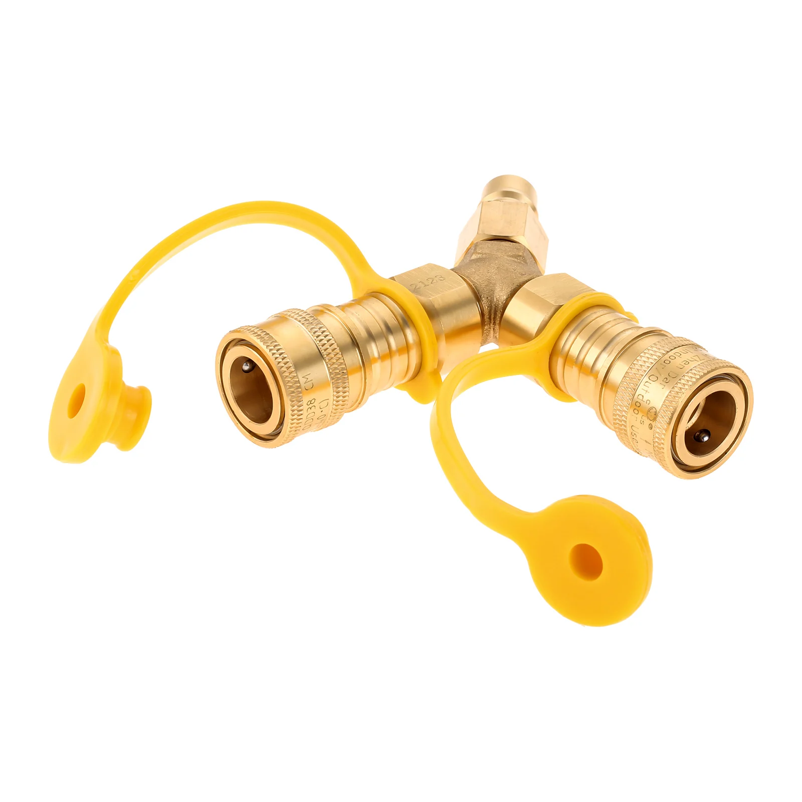 3/8 Inch Y-Splitter Natural Gas Quick Connect Adapter for Weber Natural Gas Grill Generator Patio Heate Pizza Oven Patio Firepit