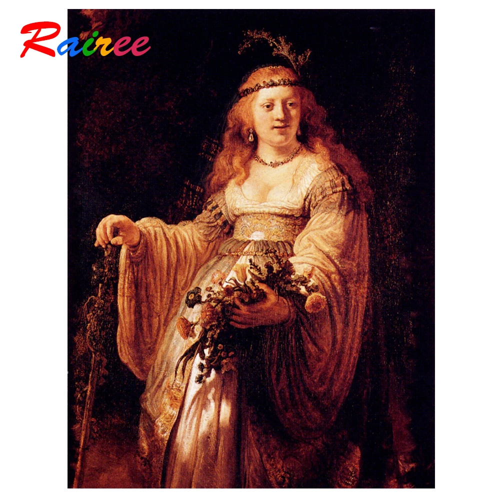 Классическая картина Rembrandt костюм саскиа Ван уйленбурга в аркаддианском