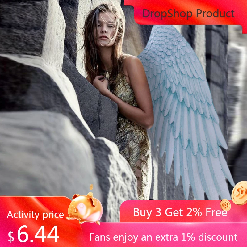 

Angel Wings Kids Girls Printed Feather Angel Wings Dress Up Accessory for Mardi Gras Halloween Cosplay Pretend Play Halloween