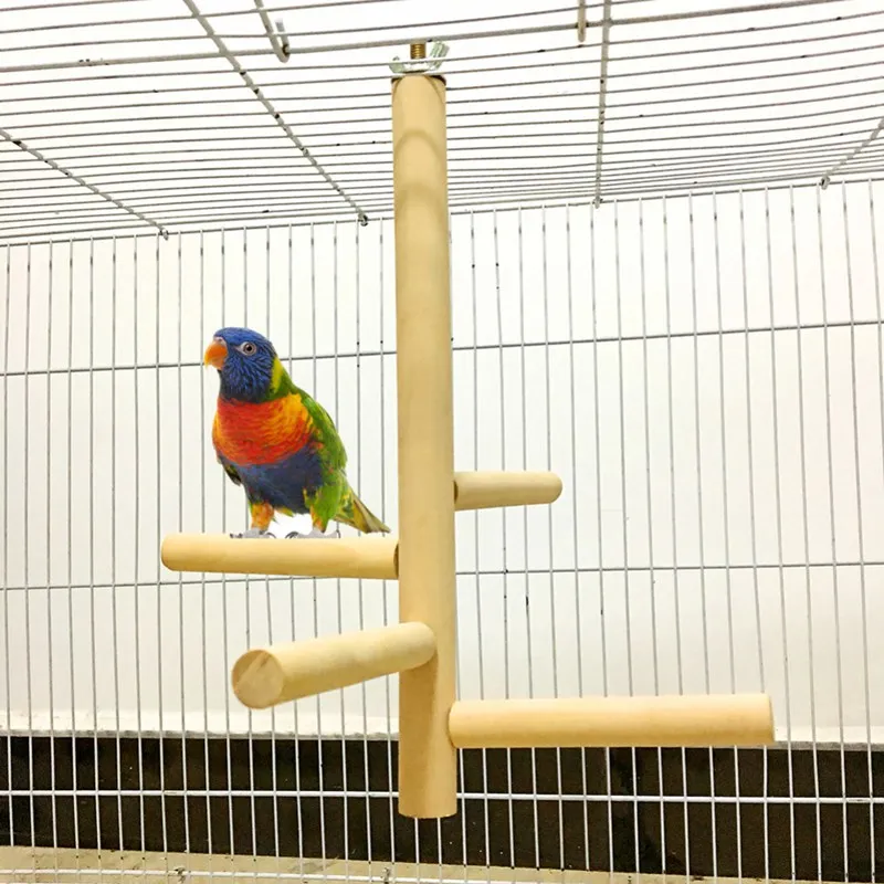 Bird Toys Parrot toy bird toy Wood Perch Accessories Stand Swing Ladder Rope Hanging Standing Training