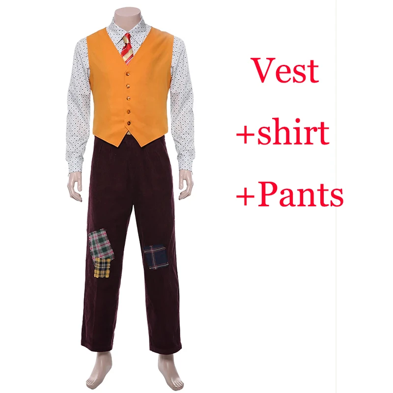 Movie New Film Batman JOKER Joaquin Phoenix Cosplay Leather Joker Costume Shoes Cosplay Men Women Halloween Carnival Party - Цвет: Vest shirt pants