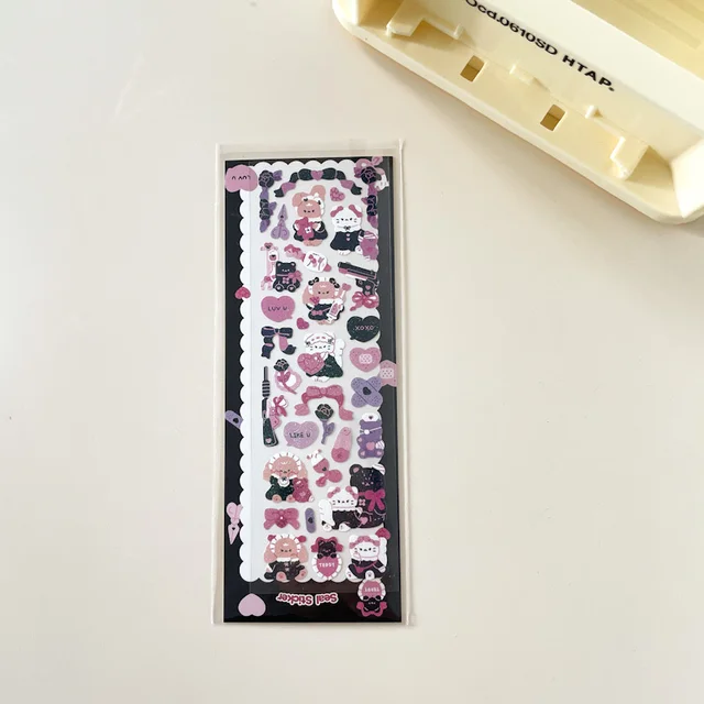 1Pc Cartoon Cat Laser Bling Scrapbook Fun Stickers Confetti Decoration DIY Photo For Journal Diary Album Stationery Sticker 1Pc A