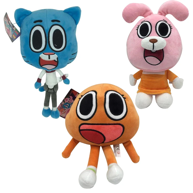 3pcs Lot Amazing World Gumball 25cm Gumball Darwin Anais Plush Toys Doll Soft Stuffed Toys For Children Girls Gifts Movies Tv Aliexpress