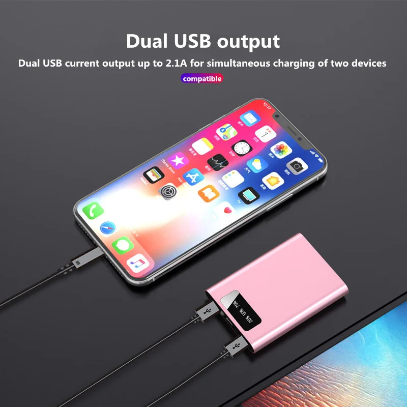 Для iPhone/Xiaomi Mini power Bank 8000 мАч портативное зарядное устройство для телефона для iPhone/samsung/huawei быстрое зарядное устройство Внешняя батарея