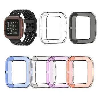 

50Pcs/lot Full Screen Cases for Fitbit Versa 2 Versa2 Smart watch Protective case Soft TPU Translucent Silicone Cover Shell Replaceable Accessories 6 colors