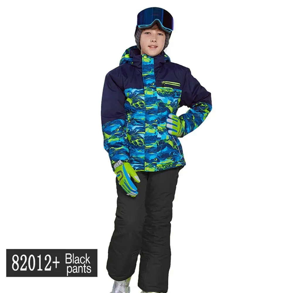 Phibee/XXS-XXL лыжный костюм для мальчиков и девочек комплект из водонепроницаемых штанов и куртки, зимняя спортивная утепленная одежда Детские лыжные костюмы Прямая поставка - Цвет: 4