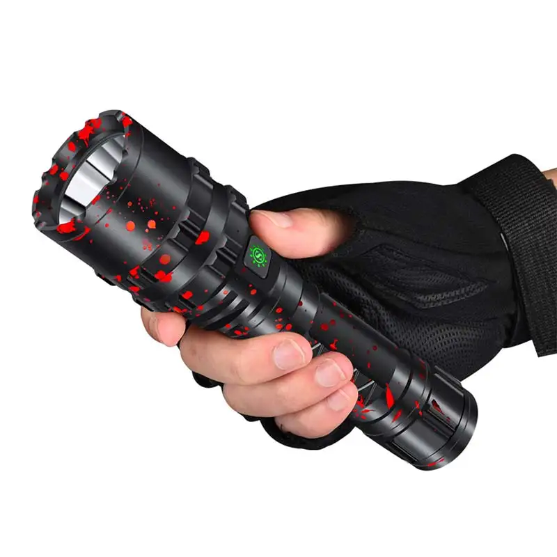 Lanterna Tática Tocha Poderosa Usb Recarregável Lâmpada l2 Caça Luz 5 Modos c8 Lanternas Escopos Led 7 Led lanterna tática tocha poderosa usb recarregável