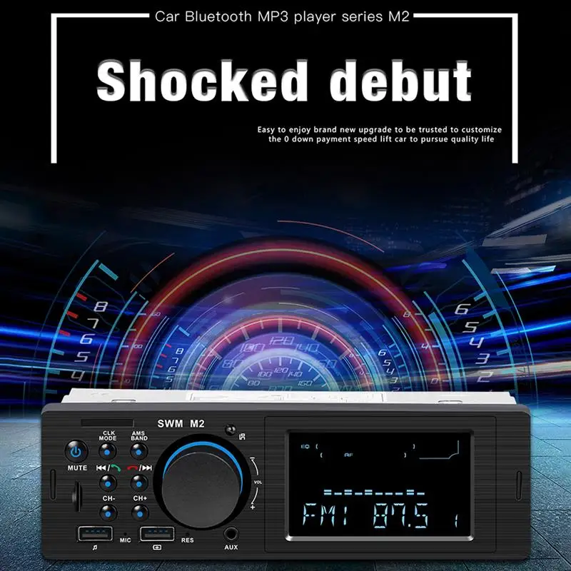 Onever 12v мультимедийный плеер Bluetooth Автомобильный MP3-плеер Авто Стерео Авторадио цифровой автомобильный Радио FM Aux вход приемник SD USB