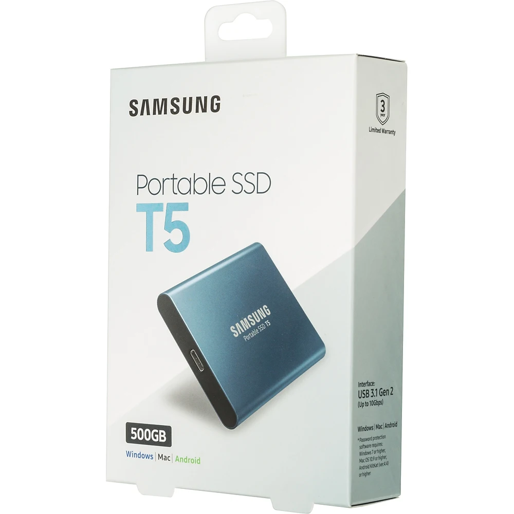 Накопитель SSD Samsung USB 500Gb MU-PA500B/WW T5 2.5"
