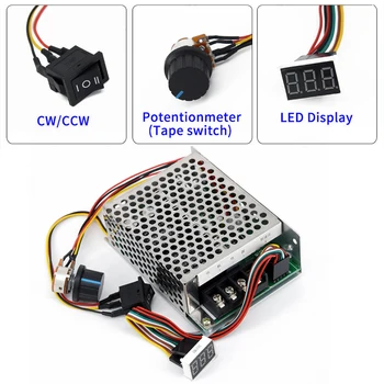 

DC Motor CW CCW Reversible Switch Speed Controller PWM 10-55V 12 /24/48V Max 60A