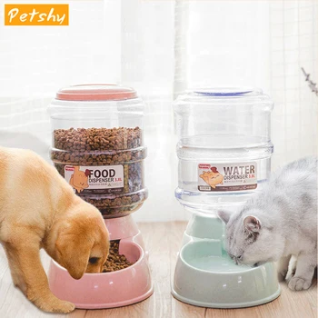 

Automatic Pet Feeder Plastic Drinking Bowl Cat Dog Fountain Bottle Large Capacity Dog Food Feeding Bowls Cat Water Dispenser