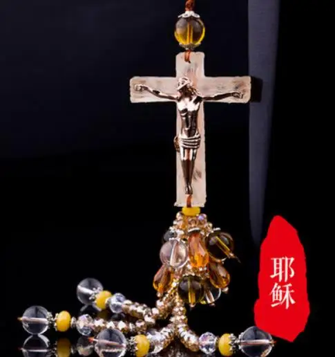 

Car Pendant Cross Jesus Christian Hanging Ornament Car Styling for Auto Rear View Mirror Interior Decoration accessories
