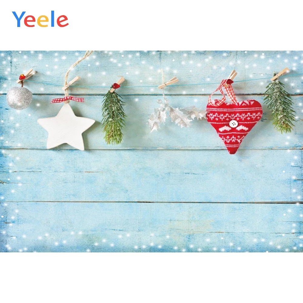 

Yeele Christmas Backdrop Blue Wood Board Baby Portrait Custom Vinyl Photography Background For Photo Studio Photophone Photocall
