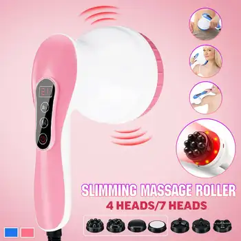 

6 Modes Body Massager AC 220V Weight Loss Slimming Kneading Massage Roller Vibration Massager Hot Compress Massage 2200-2500RPM
