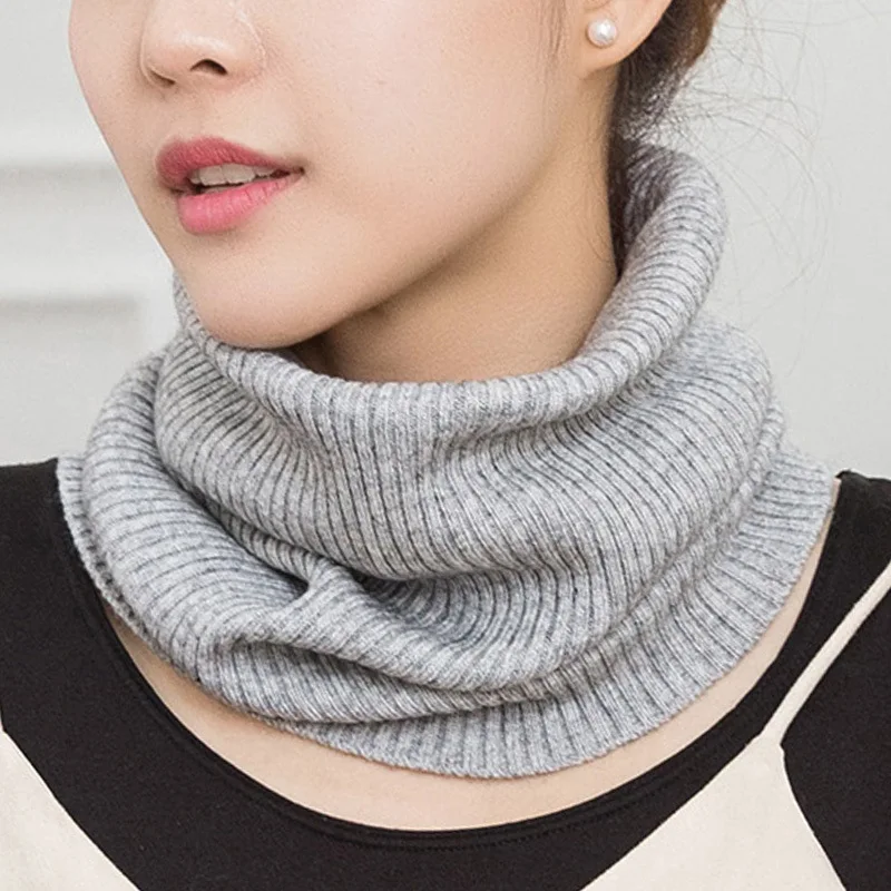 Women Winter Cashmere Scarves knitted scarves cashmere scarf women scarves Elastic Knitted Scarf Ring Neck Scarf Snood Female Thicken Windproof Unisex Scarves Warm