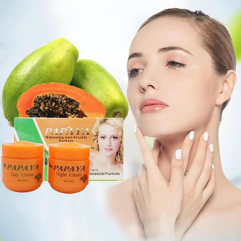 

2pcs Papaya Vitamina C Whitening Cream Anti Freckle Night/day Cream Decompose And Remove Melanin Dilute The Pigmentation Cream
