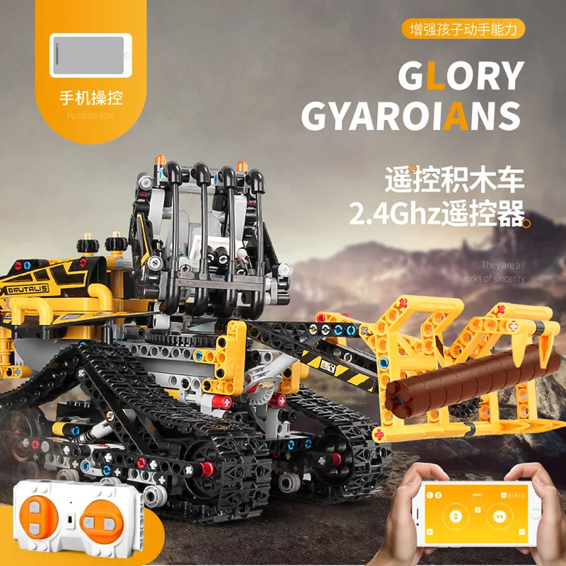 

Yuxing Remote Control Electric Engineering Car 13034 Forklift 13035 Freight Truck APP Programming Assembled Building Blocks Toy