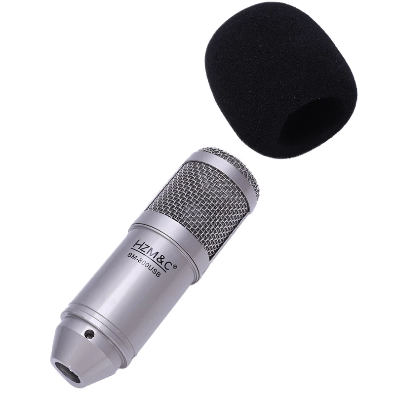 ABGN Hot-HZM& C Модернизированный Bm 800 Usb конденсаторный микрофон Студийный микрофон для компьютера записи караоке ПК(серебро