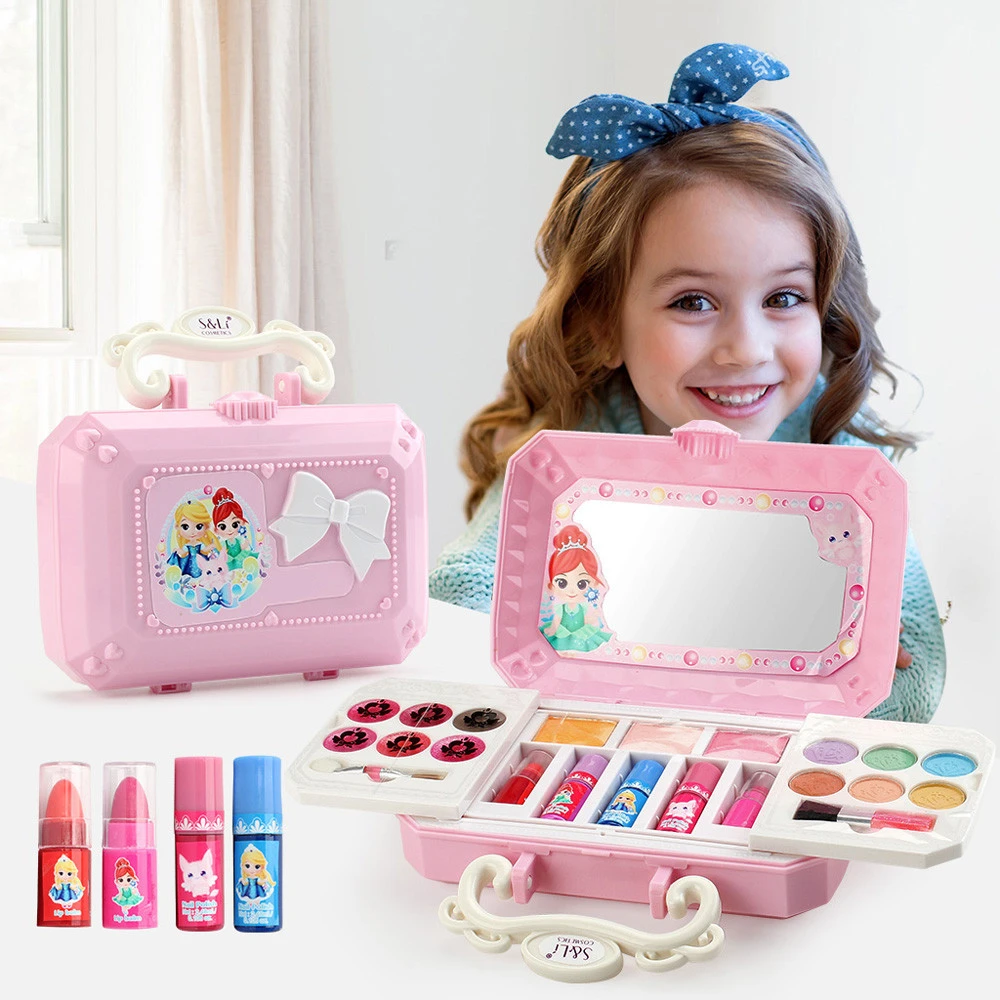 Boite De Maquillage De Princesse Pour Enfants Ensemble De Jouets Mini Jeu Portable Maison Cosmetiques Cadeau Pour Filles Aliexpress