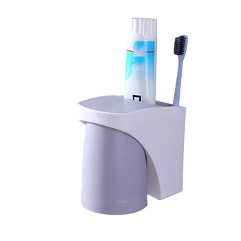 

Modern ABS Toothbrush Holder LED Display 4 Slots Bathroom 1 Minute Timer Wall Mounted Cleaning Storage Organizer Multifunctional