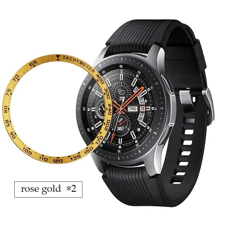 roes gold speed 2 Металлический внешний край стиль для samsung galaxy watch 46 мм/42 мм gear S3 Frontier/классический спортивный чехол Аксессуары для часов 20 мм 22 мм - Цвет: roes gold speed 2