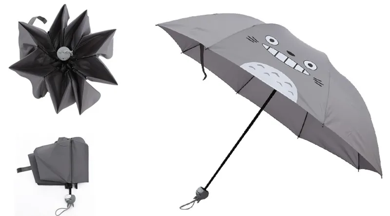 Creative Cute Cartoon Bear Rabbit Totoro Villain Children Umbrella 3 Folding Pongee Windproof Rain Umbrella For Kids16