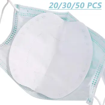 

20/30/50pcs 3 Layers Non-woven Disposable Mask Filter Pad Efficient Filtration Mouth Covers Replacement Inner Gasket For Mask