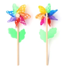 Игрушки в виде ветряной мельницы Дети Сад украшения 7 листьев красочные на открытом воздухе Spinner 72XF