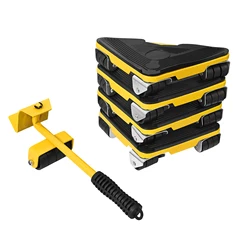 Conjunto de móveis mover ferramenta de transporte levantador de móveis pesados movente roda rolo barra ferramentas manuais 5 pcs conjunto dropshipping