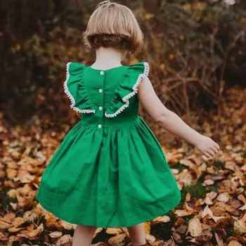 

Fashion Toddler Baby Girls Fly Sleeve Tassel Ruffles Princess party Dress vestidos Summer Baby Girls Clothes Summer Girls Dress
