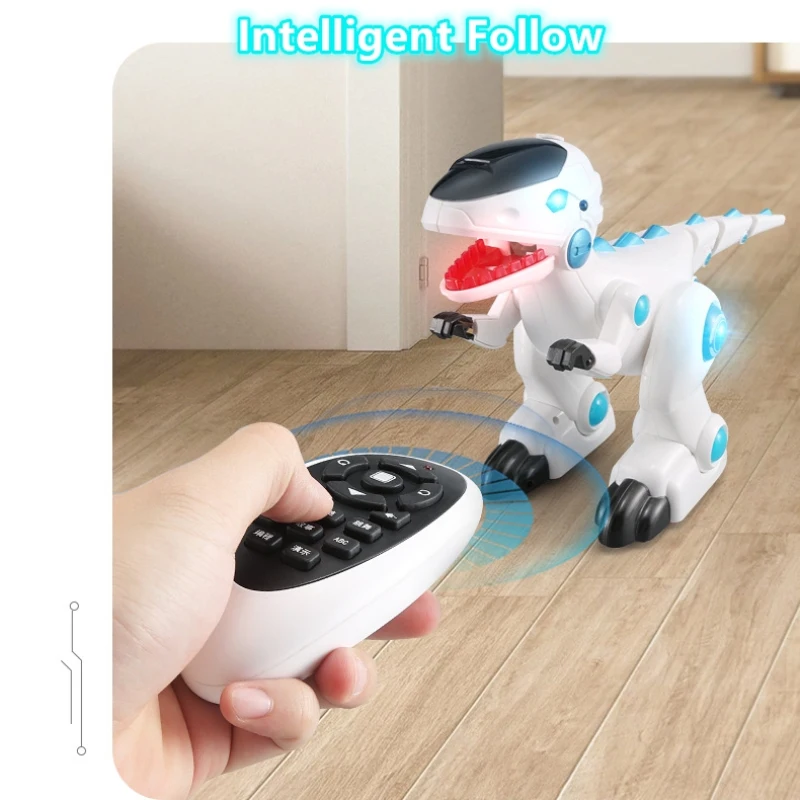 Smart Electric Programe Remote Control Dinosaur Atomization Bionic Swing Tail Sing&Dance Cool Lights Remote Control Dinosaur Toy 5