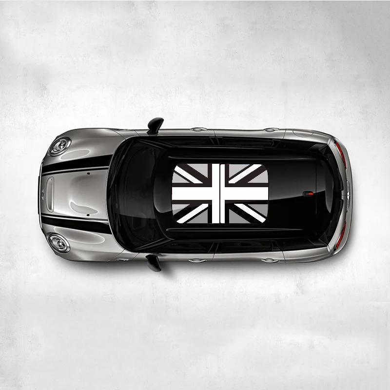 Для MINI COOPER S JCW F54 F55 F56 F60 R55 R56 R60 R61 Автомобильная панорамная крыша наклейки 3D Pull цветы автомобильные аксессуары для наружного стайлинга - Название цвета: Grey flag-E