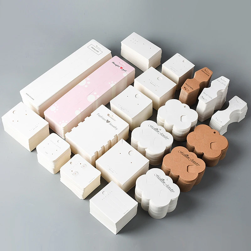 30pcs Earrings Paper Card for Bracelet Necklace Hairband Ear Studs DIY Jewelry Display Package Card Handmade 5x5/6x6/5x9/8x8cm