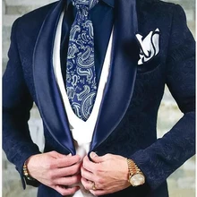 Смокинги для жениха, белые мужские свадебные платья для жениха, Черная мужская куртка с отворотом, блейзер для выпускного вечера/ужина, костюм из 3 предметов(пиджак+ брюки+ жилет+ галстук