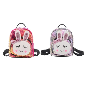 

2 Pcs Women's Mini Sequins Rabbit Backpack Cute Shoulder Bags Girls Girls Backpack Backpack, Rose Red & Bright Color