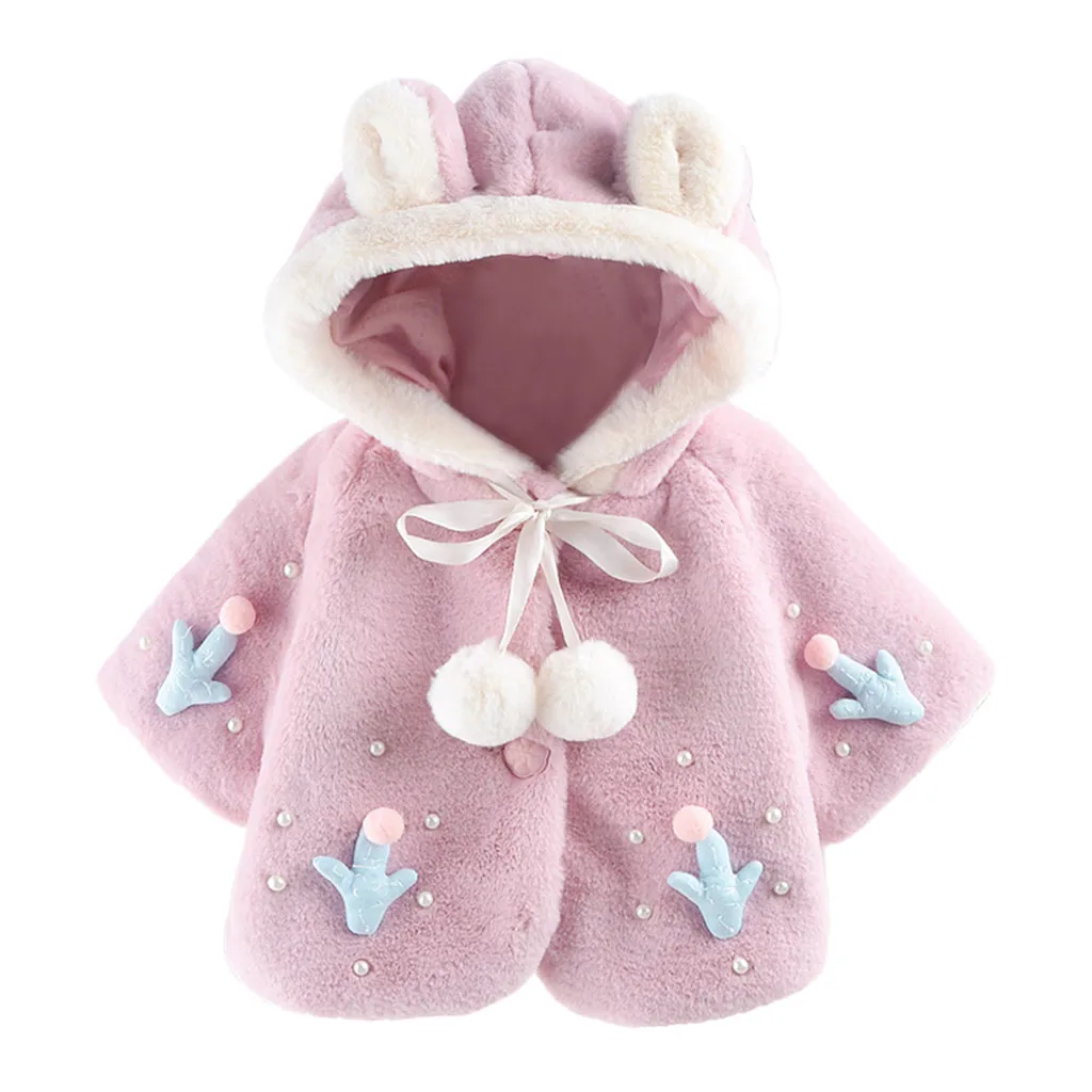New Baby Girl Coat Toddler Winter Clothes Long Sleeve Warm Hooded Cartoon Jacket Hooded Outerwear Coats#3s