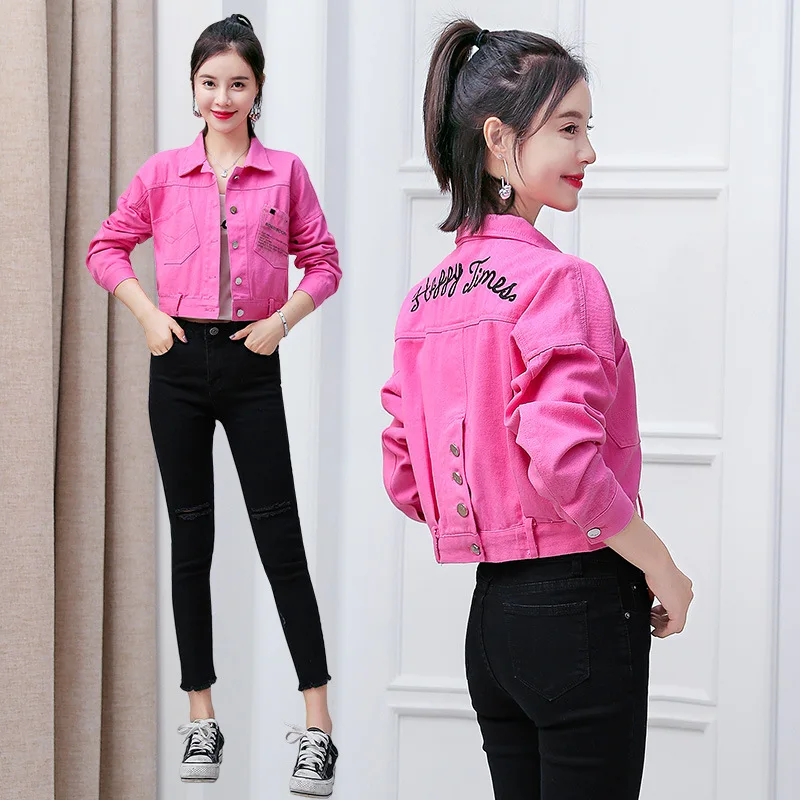 

2019 Autumn Cowboy Clothing Women's Loose-Fit Slimming Short Spring And Autumn Extra Short Jeans Coat Spring Casual Tops Fashion
